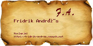 Fridrik András névjegykártya