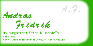 andras fridrik business card